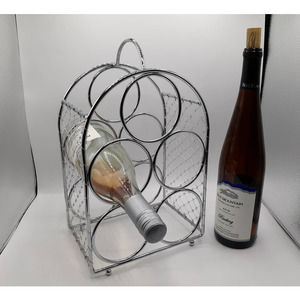 STEEL BEADED 5 BOTTLE WINE RACK